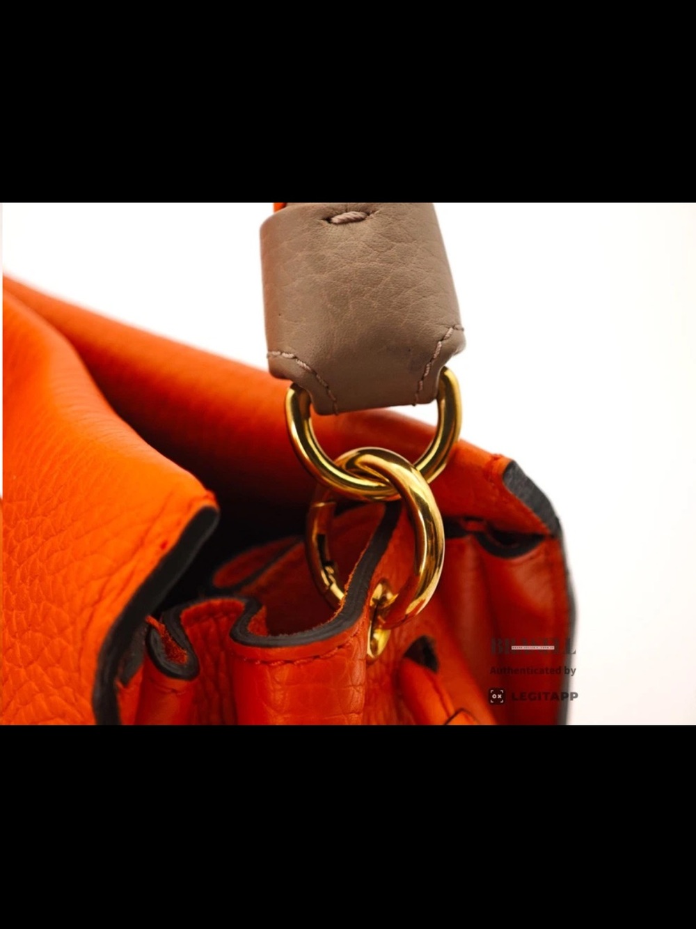 Mulberry Orange Braided-Handle Satchel with Gold Hardware - Picture 12 of 16